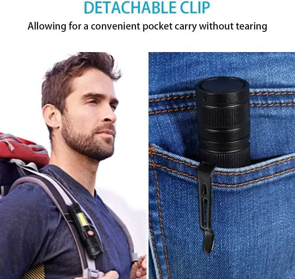 Super Bright LED Flashlight High Power Torch Light Rechargeable Tactical Flashlight 18650 Battery Camping Fishing LampXJ250529