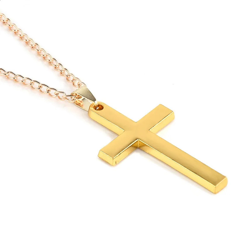 Wus Fashion Cross Pendant Necklace Ladies Mens Stainless Steel Chain Charm Cool Boys Girls Jewelry Gift 250519