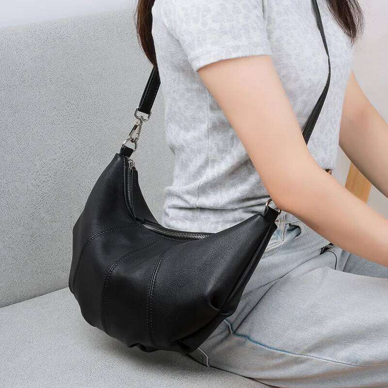 New Women Messenger Soft Genuine Leather Fashion Girl Handbags Designer Shoulder Large Capacity Hobo Bag Satchel