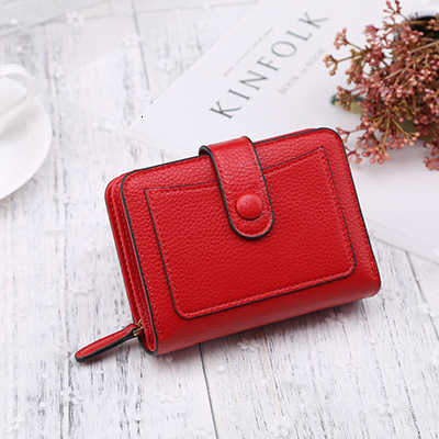 Card Holder New Wallet Women Travel Everyday Use Classic Canvas Mini Magnetic Brown Multicolor Coin Pocket Long