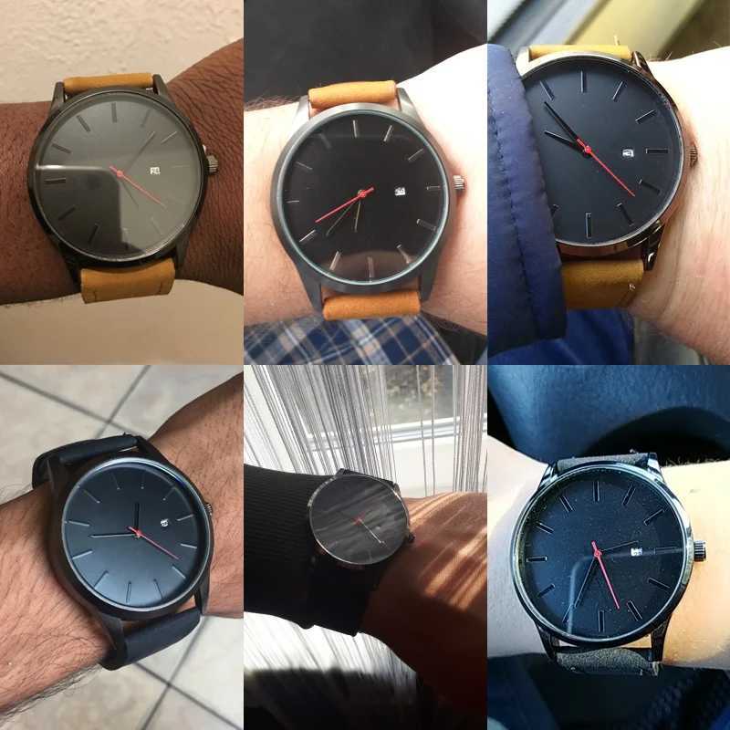 Fashion Large Dial Military Quartz Men Watch Luxury Leather Mens Watch Men Complete Calendar Sport Watches Man Clock W250529