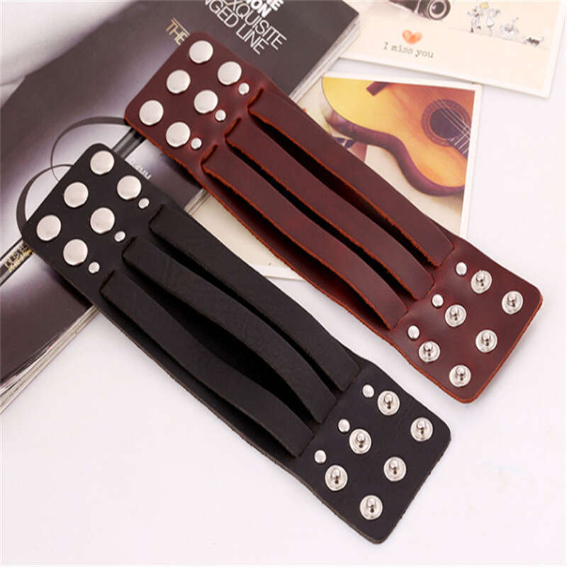 Genuine Leather Punk Unisex Style Cowhide Bracelet