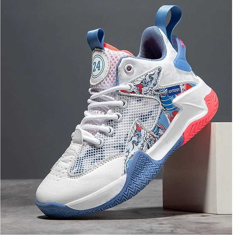 Children Boys Basketball Sneakers Youth Children Boys Non-slip Wear-resistant Sports Shoes Lightweight Kids Students Shoes W250529