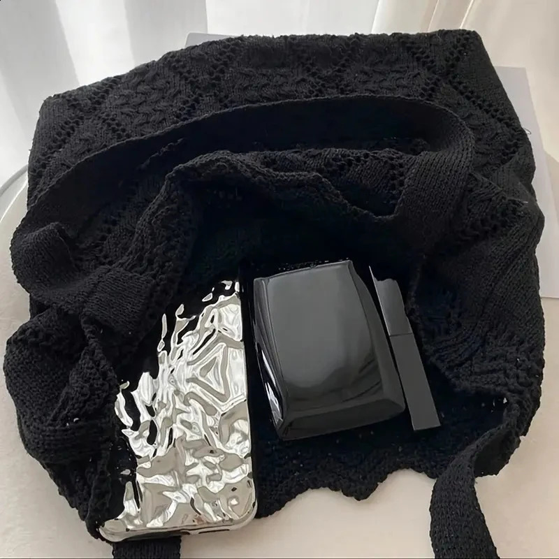 Women Crochet Shoulder Bags Knitting er Handbag Purses Girls Tote Bag Female Summer Beach Shopping Bags 250523