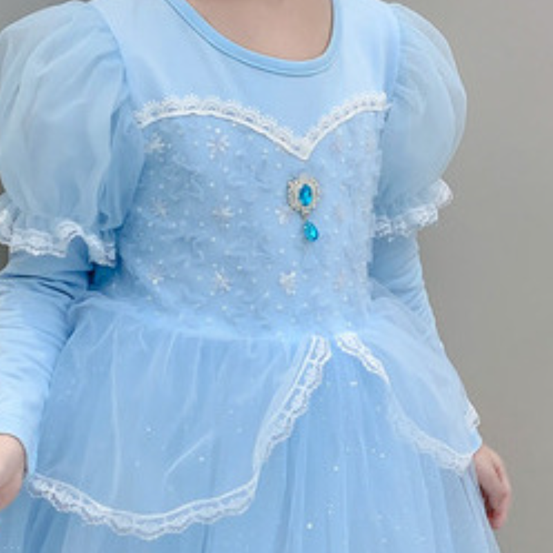 DISNEY kids designer clothes infant designer clothes Elsa princess dress little girl printed tulle skirt children's birthday outfit girls dress.