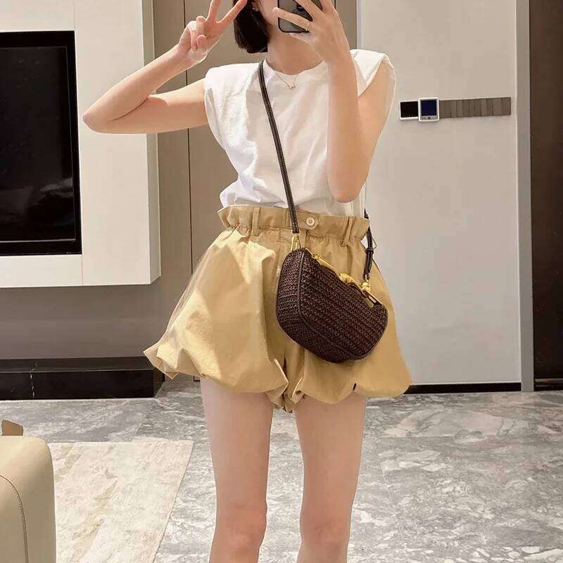 Women's Bags Designer Metallic Handle Handbag Half Moon Woven Beach For Women Summer Travel Straw Shoulder Crossbody Bags Designer Bag NEW