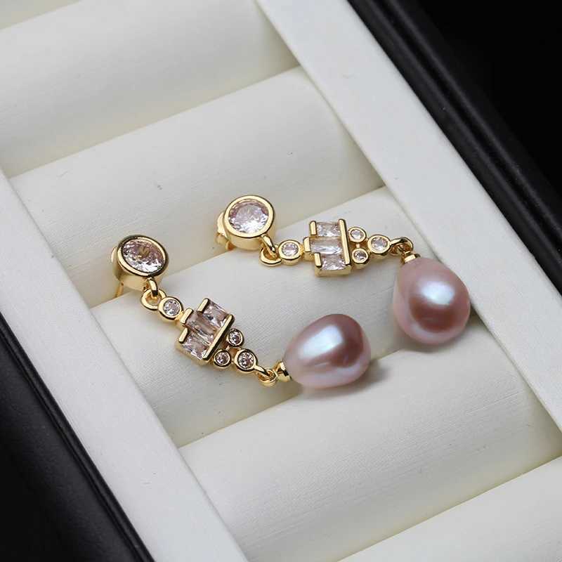 Natural Freshwater Pearl Earrings For WomenGold Plated 925 Sterling Silver Real Pearl Drop Earrings Wedding Gift L250527