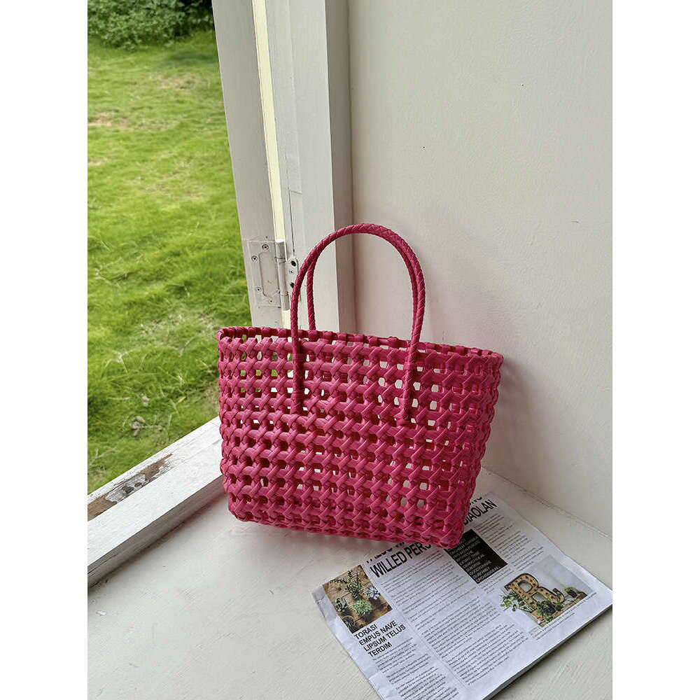 Ins Style Handmade Woven Tote French Basket Large Capacity Handbag Beach Vacation Bag B5
