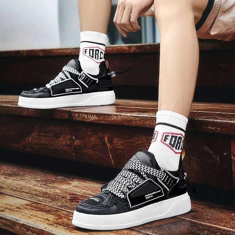 New Breathable Comfortable High Quality Summer PU Leather Flying Woven ing Platform Sneakers White Shoes39-45Lightw