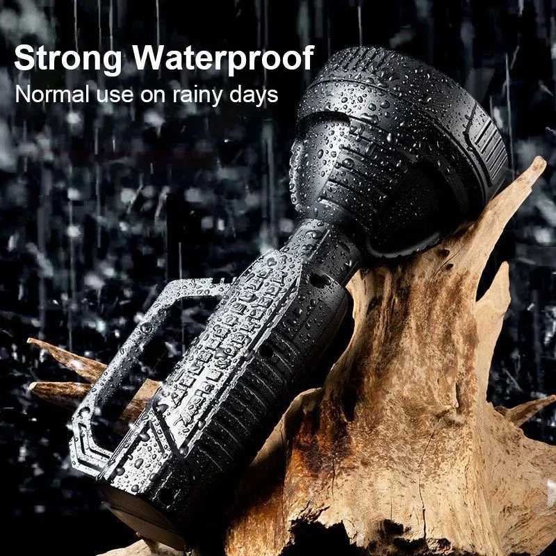 High Power LED Flashlight Rechargeable Super Bright Searchlight Waterproof Hand Lantern Outdoor Portable Work Light Lightweight XJ250529