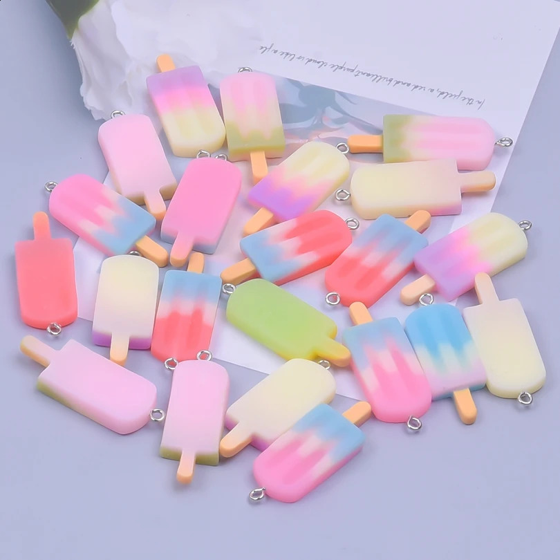 103050100pcsLot Cute Summer Ice Cream Popsicle Icicle Charms Pendant For Jewelry Making Handmade DIY Earrings Necklace 250519