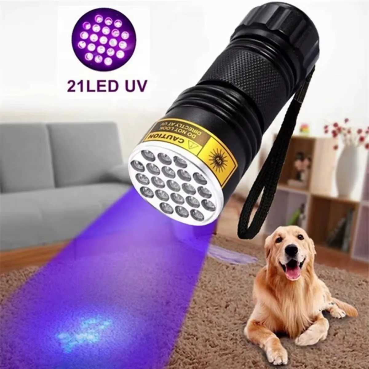 21LED UV Black Light Flashlight 395NM UV Flashlight for Detecting Pet Urine Stains Portable UV Light for Home and Outdoor Use XJ250529