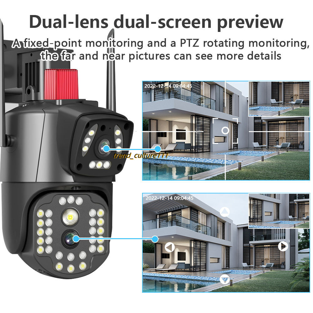 V380 PRO Dual Lens CCTV For Home WiFi IP Camera Wireless with Indoor and Outdoor Full Color Night Vision / Alarm Warning HD 1080P
