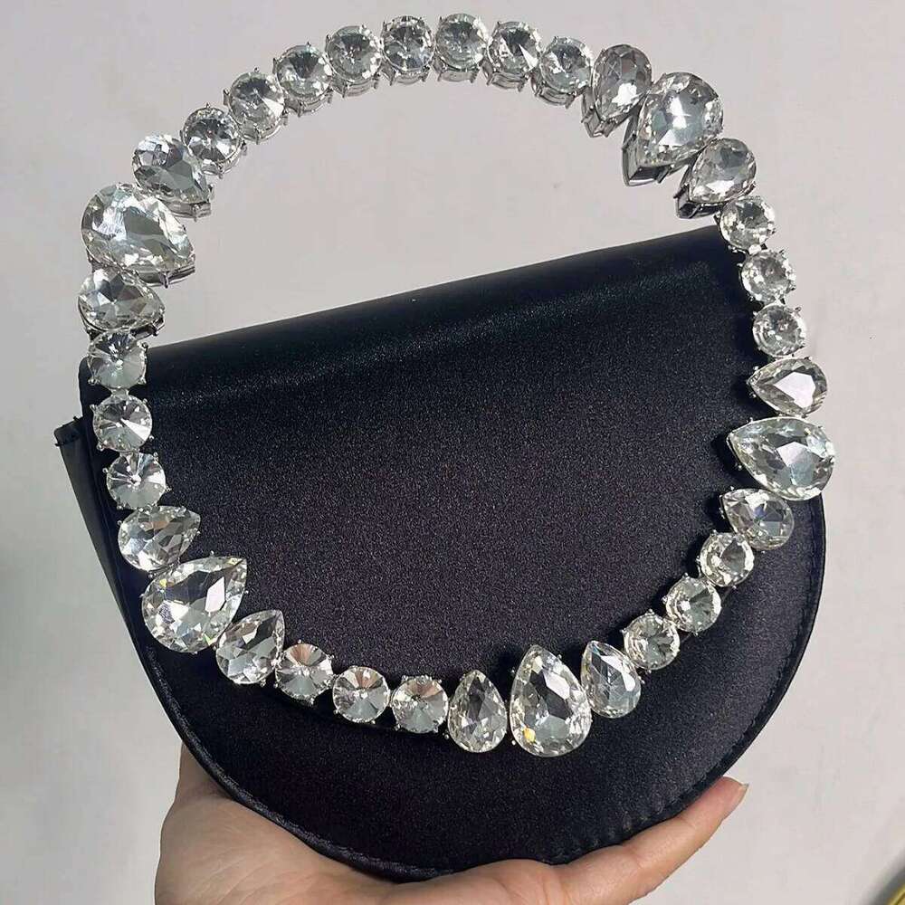 Women's Bags Designer Dia Handle Evening Bag Silk Handbag Designer Crystal Wedding Clutch Satin Shoulder Crossbody Bags For Women NEW