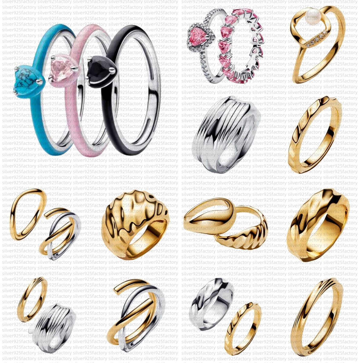 New designer rings for women Rippled Stacking Rings Wedding Rings engagement Gift 925 silver Stitchs Stone Ring Golden ring luxury jewelry gift