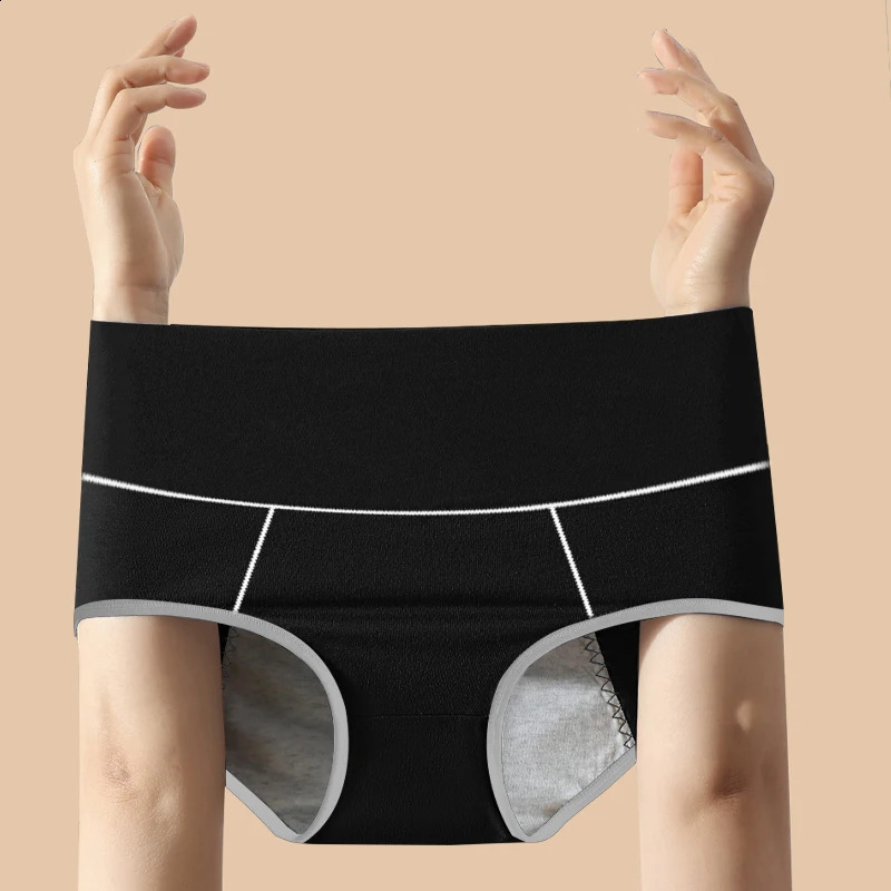 High Waist Womens Panties Leak Proof Menstrual Pants Widen Period Physiological Underwear Plus Size M4XL Cotton Female Briefs 250526