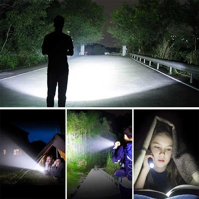 XHP50 High Power Rechargeable LED Tactical Flashlight Aluminum Alloy Telescopic Zoom Torch Lamp for Outdoor Camping Fishing XJ250529