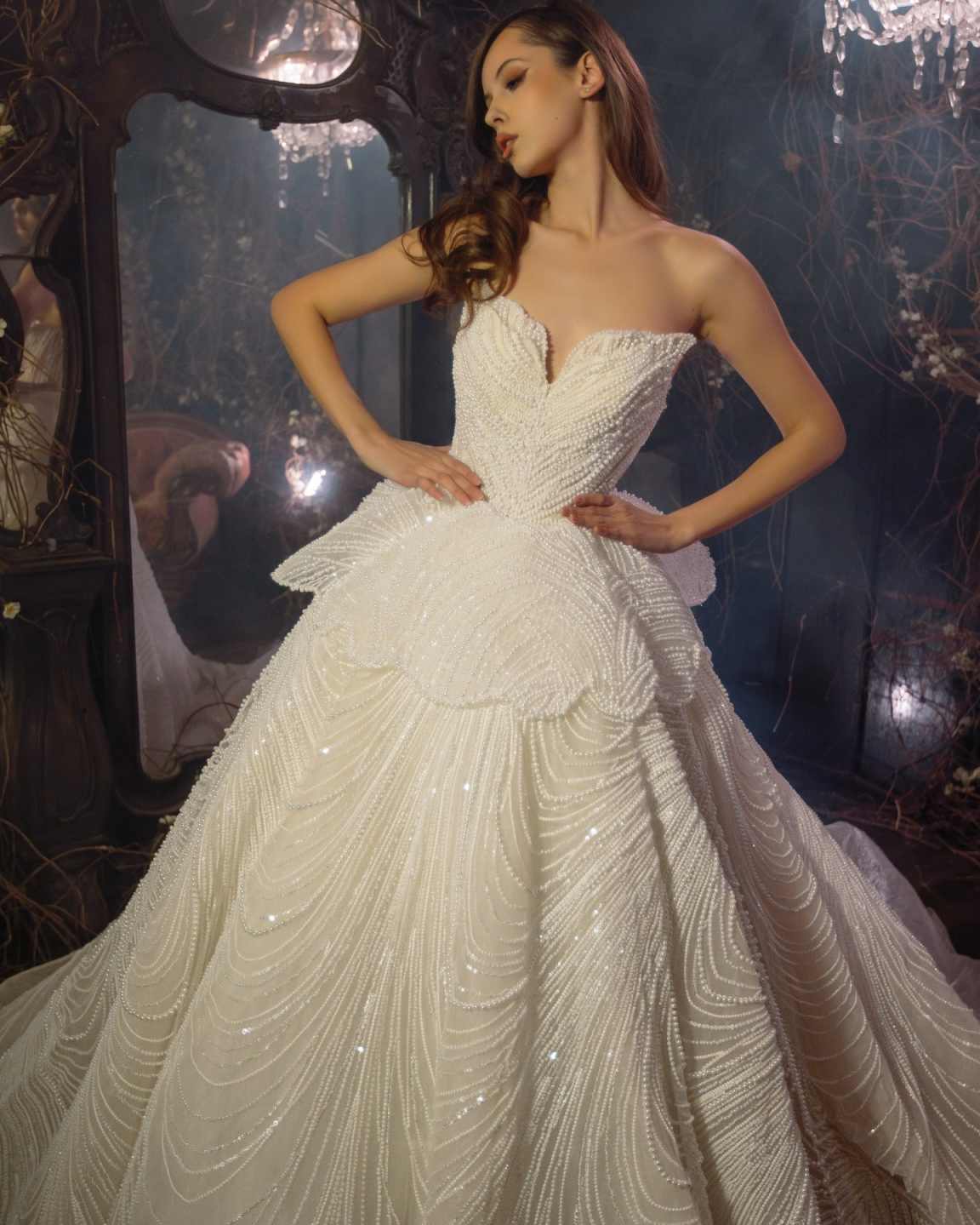 Elegant A Line Wedding Dress For Women Sweetheart Neck Sleeveless Bridal Gown Pearls Sweep Train Dresses Custom Made vestidos de novia