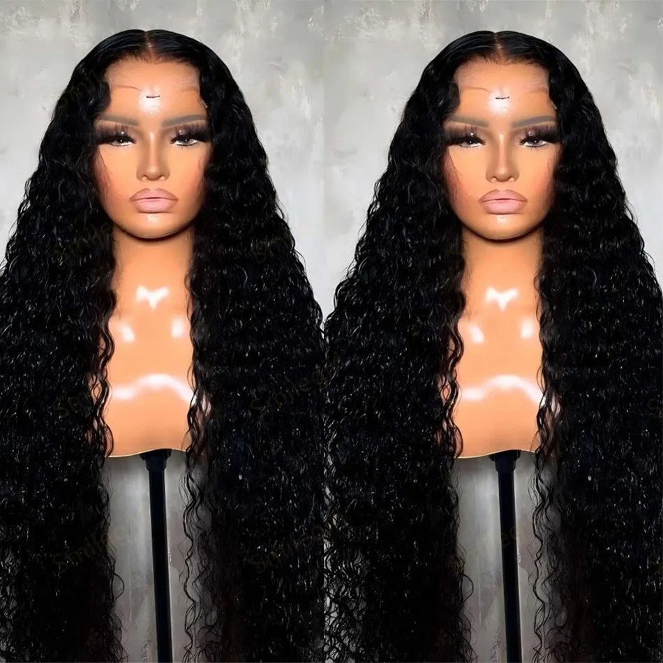 250 Density 13x6 Hd Afro Kinky Curly Wig 100% Human Hair 13x4 4c Edges Frontal Deep Wave Curly Synthetic Lace Front Wigs For Women on sale