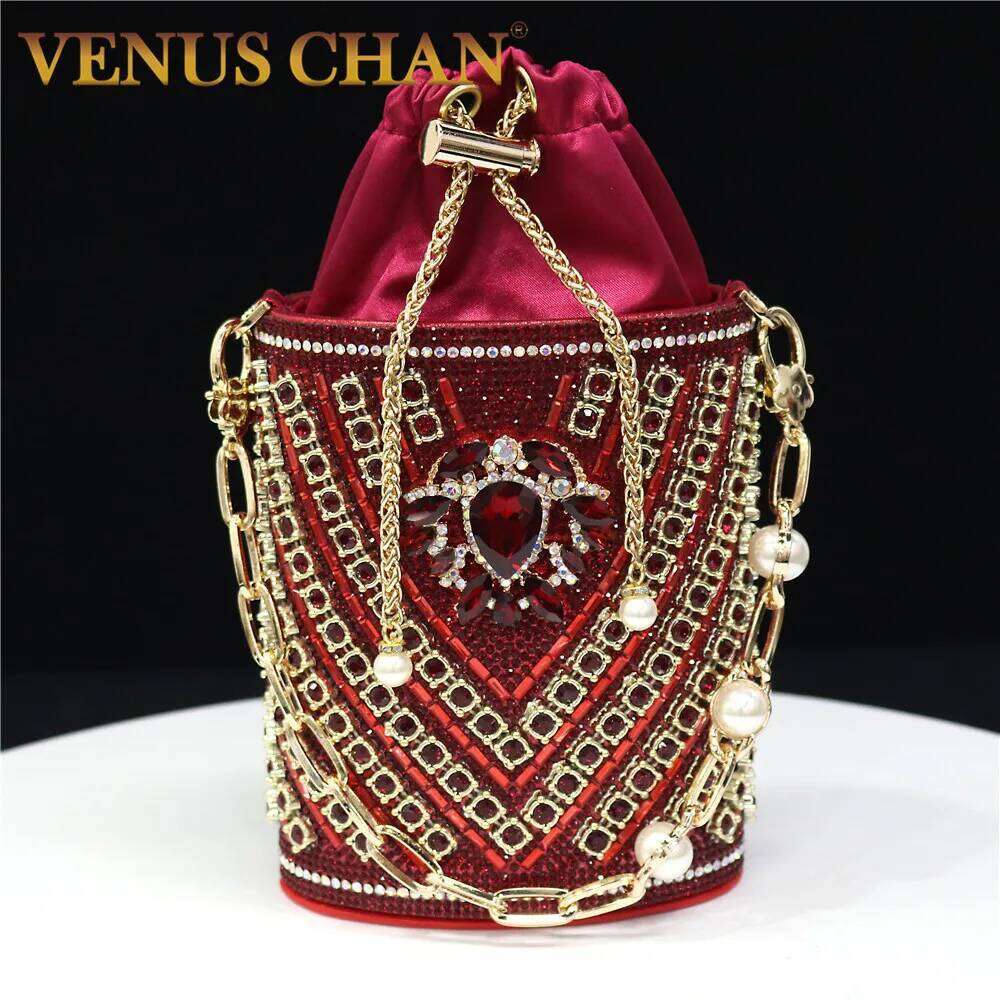 Bucket Crystal Bag Dias 11 Color Women Evening Bags Flower Rhinestones Egg Design Fashion Female Clutch Handbags