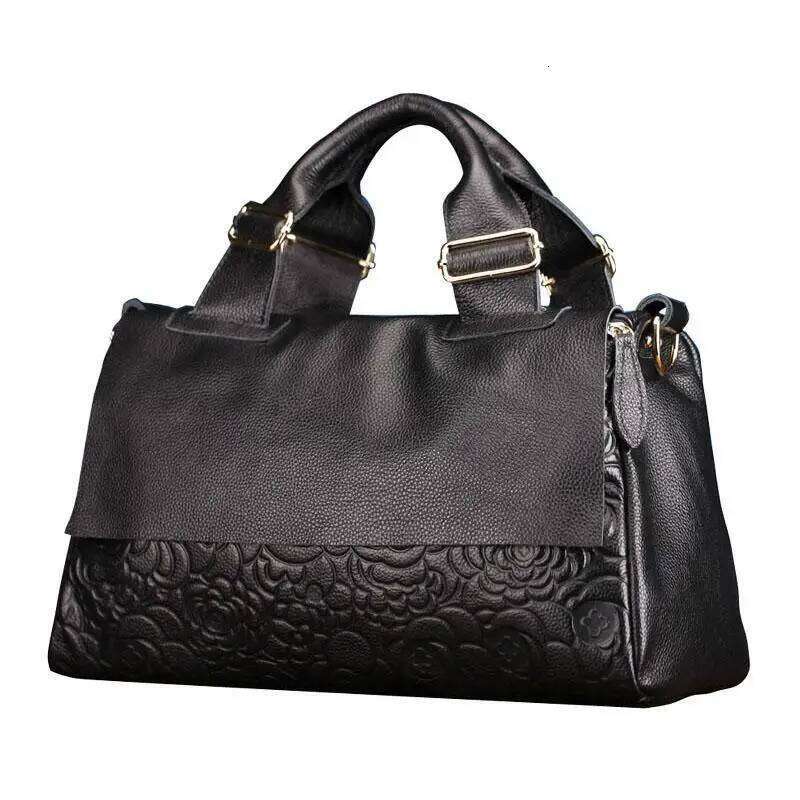 2023 New Genuine Leather Handbag Big Fashion Cowhide Large Capacity Women's One Shoulder Crossbody Bag