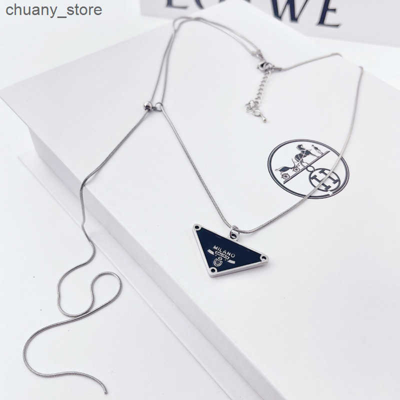 Titanium Steel Triangle Letter Necklace Cute Letter Clavicle Chain Necklace for Gift Party Fashion Jewelry z250530OW80