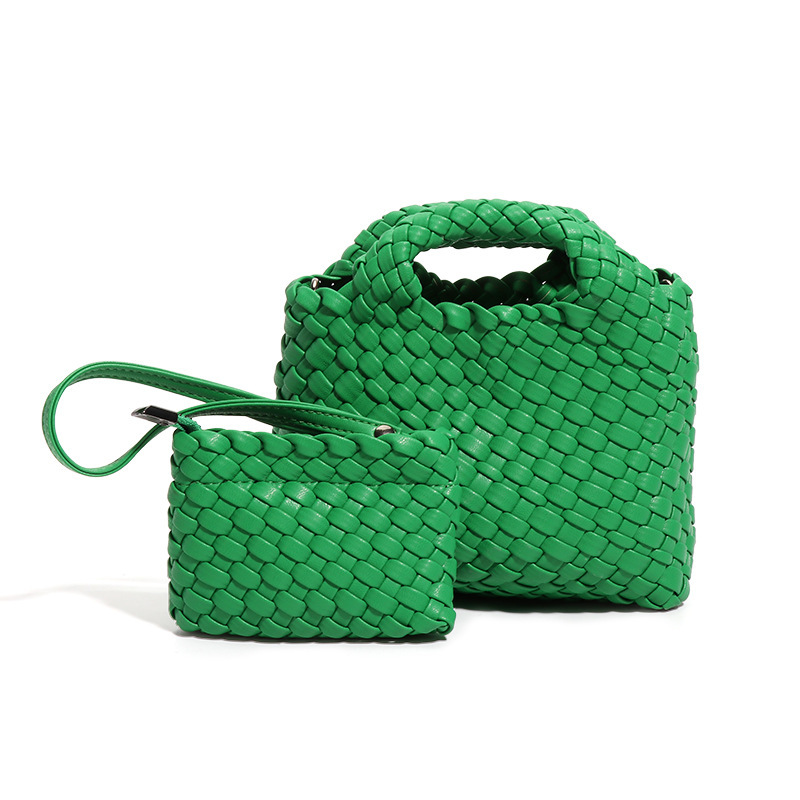 Woven Basket Small Mini Bucket Shoulder Crossbody Bag Exquisite Cute High-end Handbag