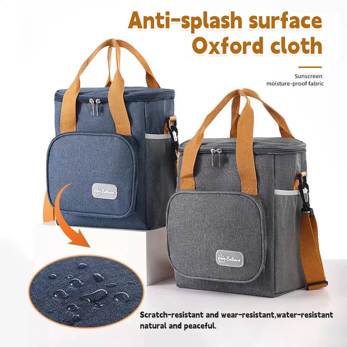 1pc Outdoor Thickened Lunch Box Bento Bag with High Square Insulation Freshkeeping Can Be Carried By Hand 250528