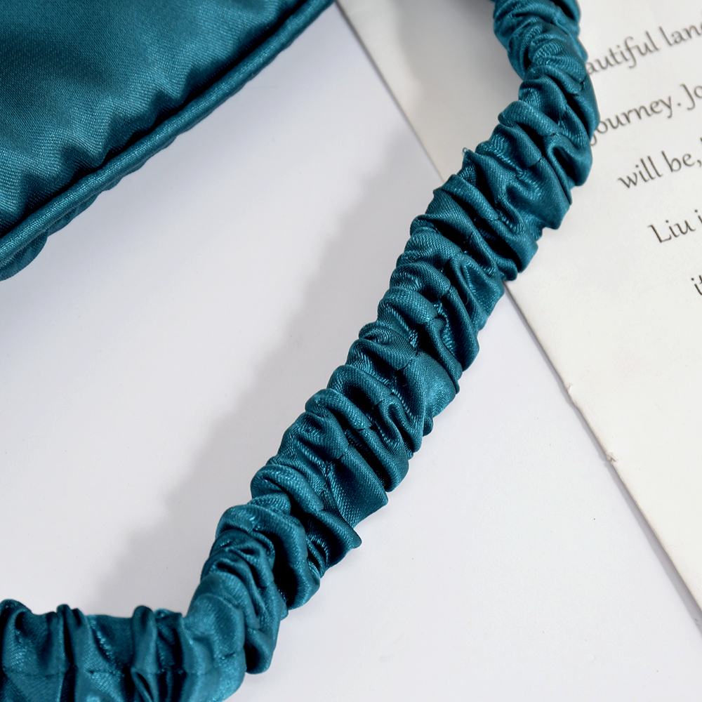 Double-sided silk-like embroidered eyelash eye mask for eye fatigue relief, light-blocking sleep eye mask in stock for wholesale