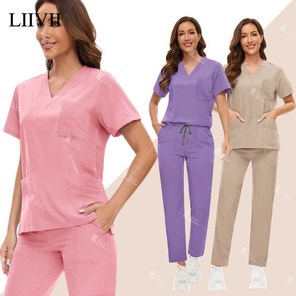 Surgical Uniform Woman Medical Nurse Scrub Set Beauty Salon Workwear Clinical Doctor Work Clothes Nursing Accessories Tunic Suit XJ250529