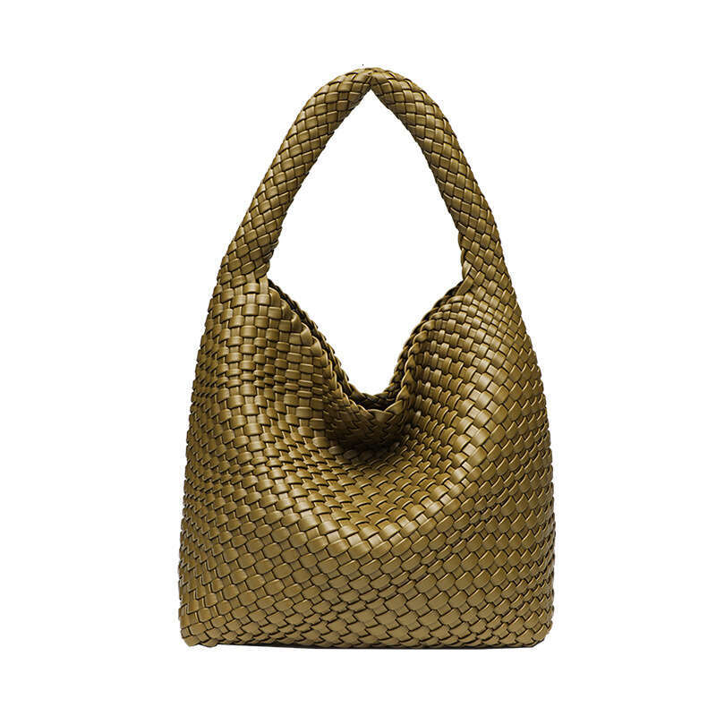 Tote Bag High End Handmade Woven Shoulder Crossbody Tote Versatile Underarm Mother Bag Large Capacity Shoulder Bag Braided Handbag