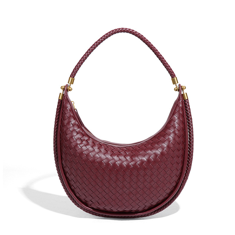 Fashion Handwoven Casual Women's Handheld Crescent Niche Shoulder Underarm Crossbody New Moon Dumpling Bag