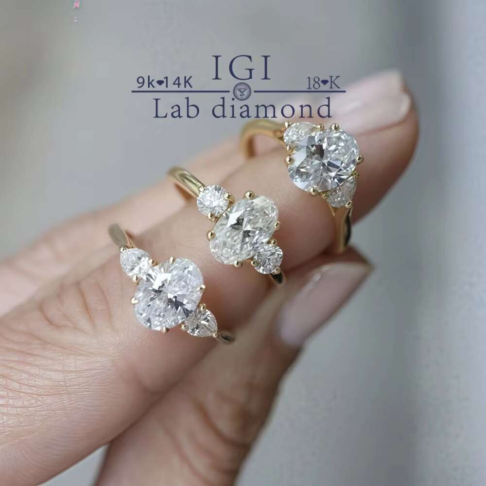 VCD 4.5CT IGI Certificate 18K Gold Lab-Grown Diamond Rings Custom Oval Wedding Engagement Bands Direct Factory Supplier