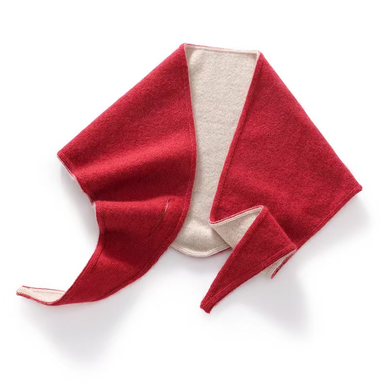 T835 new cashmere knitted triangle scarf women's solid color warm outer wear shawl knitted small neck scarf