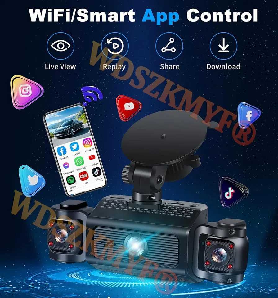 Car dvr Car Dash Cam WIFI 3/4 Channels Video Recorder 1080P Car dvr 3Lens Front left right Rear View camera Night Vision Black Box R250529 X5IB