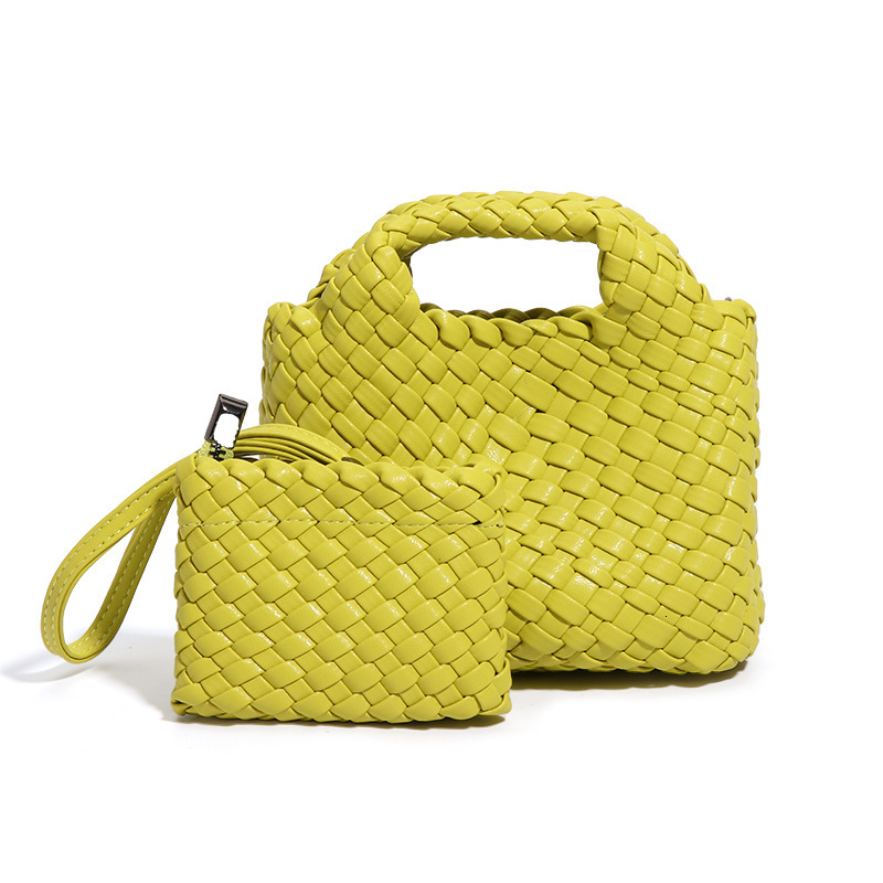 Woven Basket Small Mini Bucket Shoulder Crossbody Bag Exquisite Cute High-end Handbag