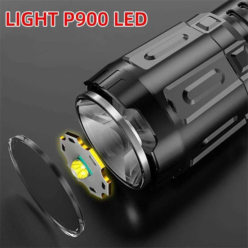 USB Rechargeable Flashlight LED 3 Gears Battery Torch Lantern for Outdoor Waterproof Camping Fishing Hiking Lighting Lamp XJ250529