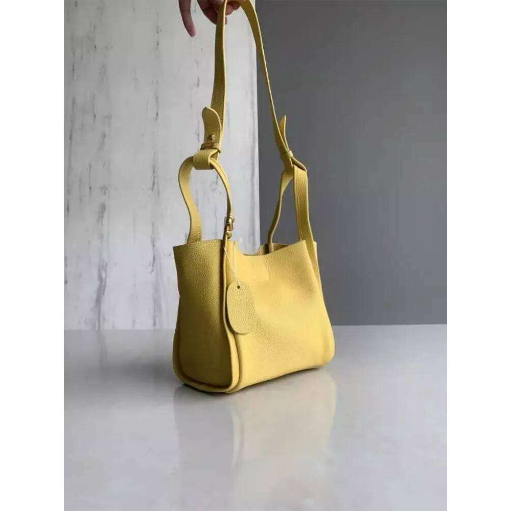 Women Casual Genuine Leather Bucket Bag New Fashion Tote Handbag Office Ladies Single Shoulder Solid Color Crossbody Bags