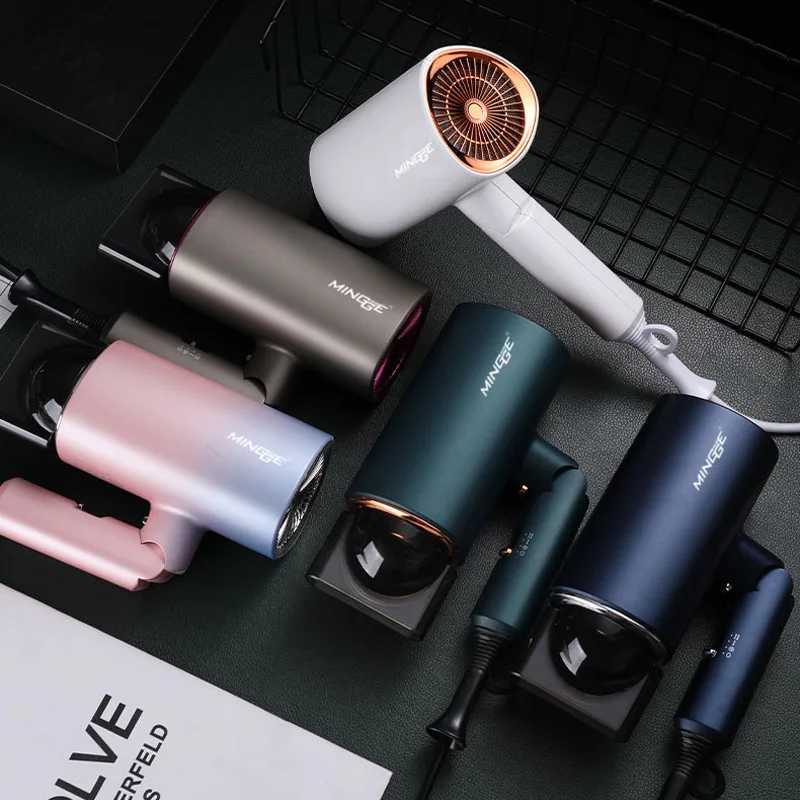 Popular Foldable Hair Dryer 1800W Blue Light Negative Ion Super Silent US/EU/UK/Plug 110V/220V Home Barber RecommendedXJ250528
