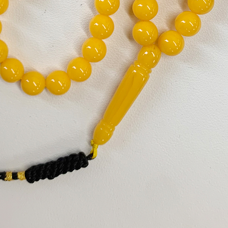 Resin Prayer Bead Band for Muslims - Tassel Inlaid Religious Accessory
