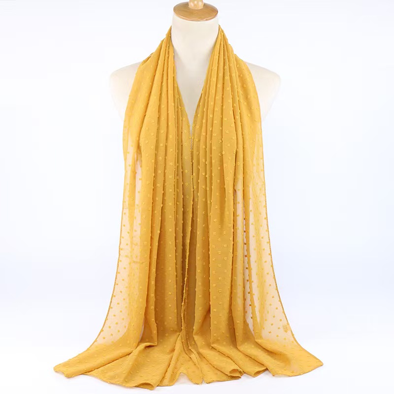 T831 new hot sale Malaysia Indonesia long scarf flocking ball thick chiffon scarf