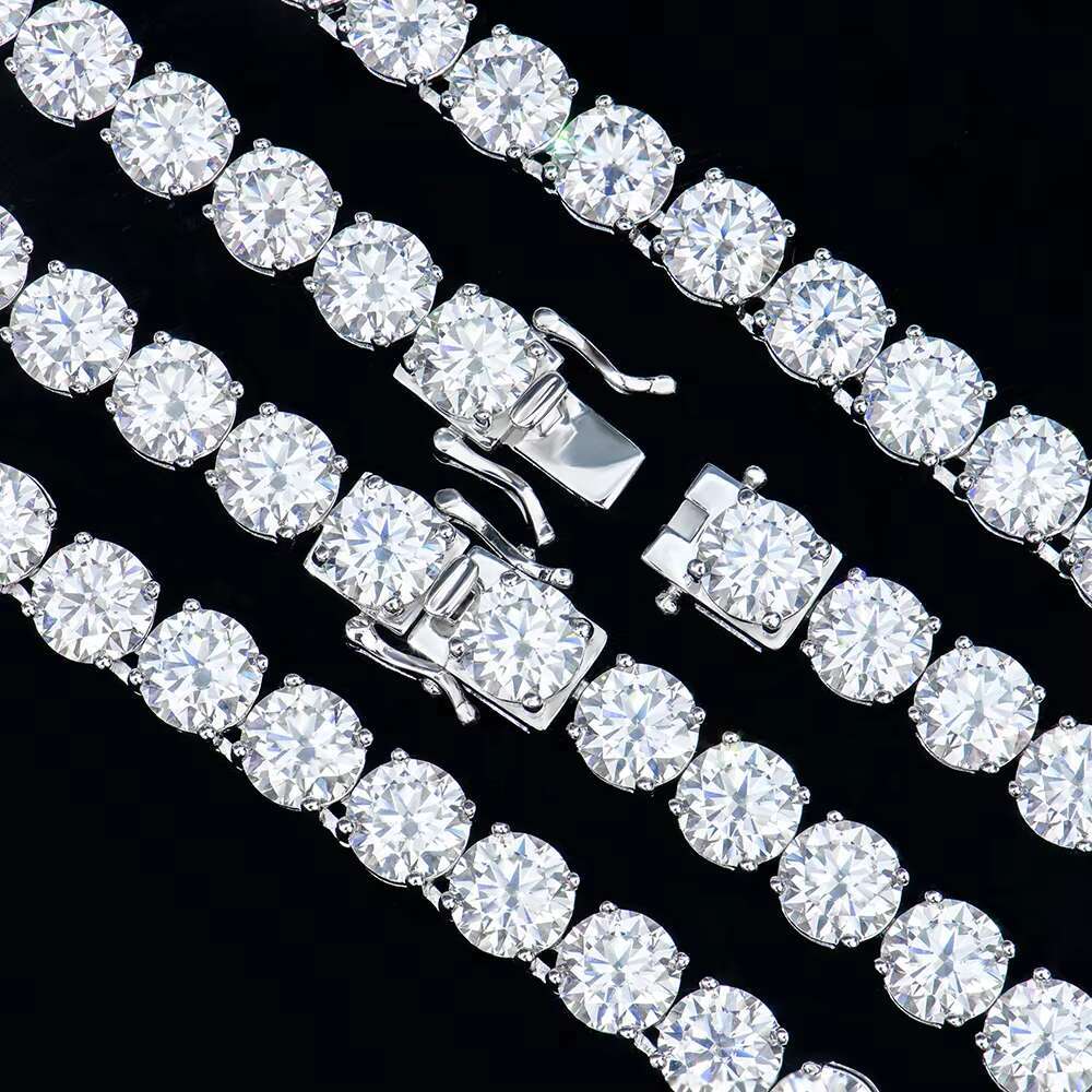 Custom Wholesale Mens 6mm Ice Out Hip-Hop Necklace Sterling Silver 925 Gra Tennis Lab Diamond Mossanite Moissanite Chain