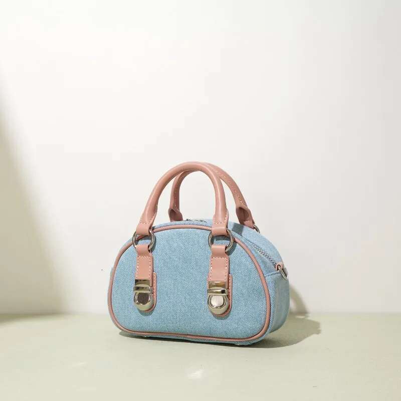 Denim Mini Boston Fashion Lady Coin Purse Retro Design Shoulder Crossbody Bag Cute Exquisite Handbag Women