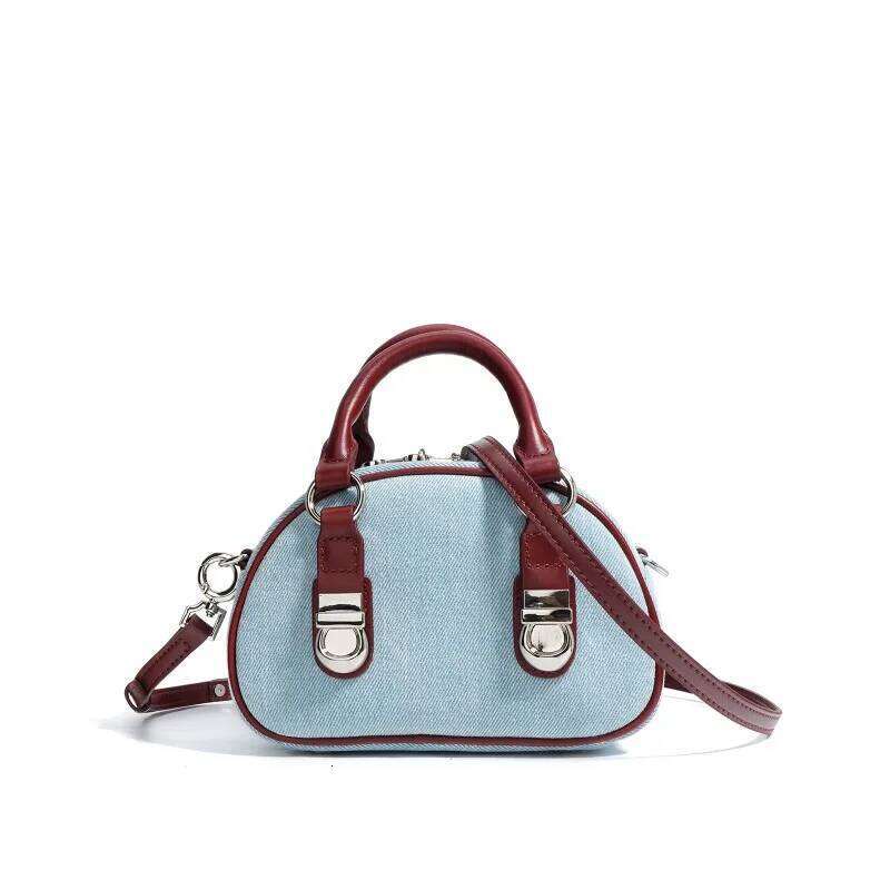 Denim Mini Boston Fashion Lady Coin Purse Retro Design Shoulder Crossbody Bag Cute Exquisite Handbag Women