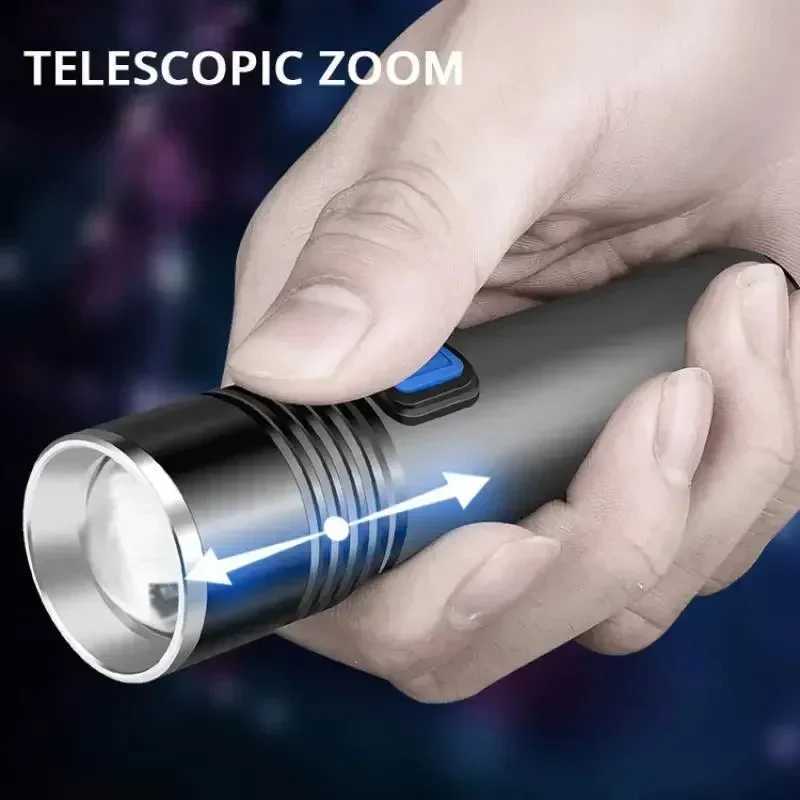 Mini 395nm UV Flashlight Blacklight Zoomable USB Rechargeable UV Light Ultraviolet Torch for Pet Urine Detector Resin Curing XJ250529