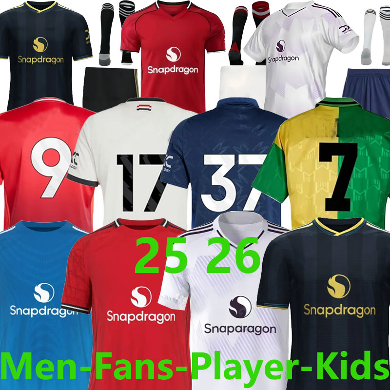 25 26 UnitedSSoccer Jerseys GARNACHO HOJLUND MARTINEZ CASEMIRO football shirt B. FERNANDES men kids kits MAINOO ZIRKZEE AMAD YORO Onana 2025 2026 Fans Player