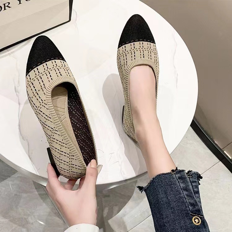 2025 New Summer Cloth Shoes Breathable Hollow Mesh Women's Shoes Comfortable and Soft Sole Designer Casual Flat Shoes Splicing Pointed Braided Sh