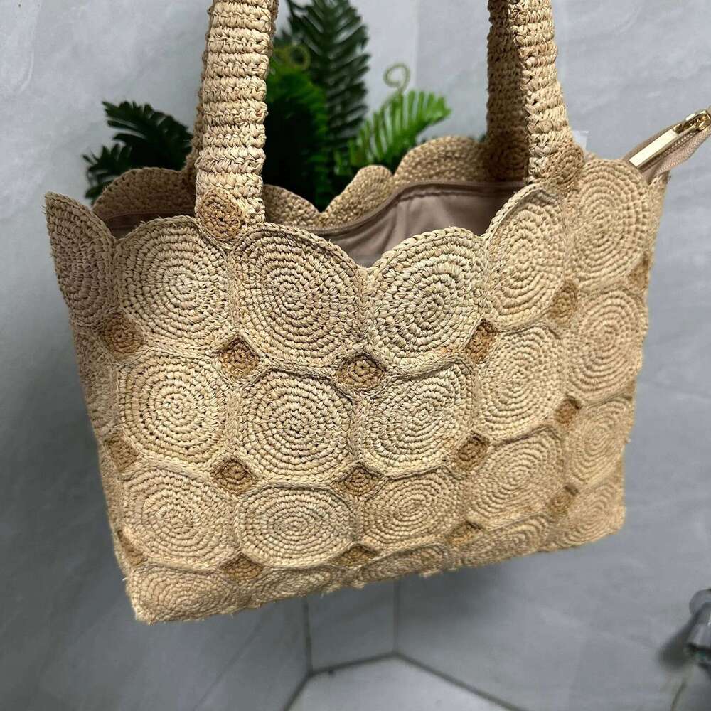 Bohemian Raffia Straw Handmade Woven Tote For Women Handbag Summer Travel Beach Bag Designer Shoulder Bags Shopper NEW