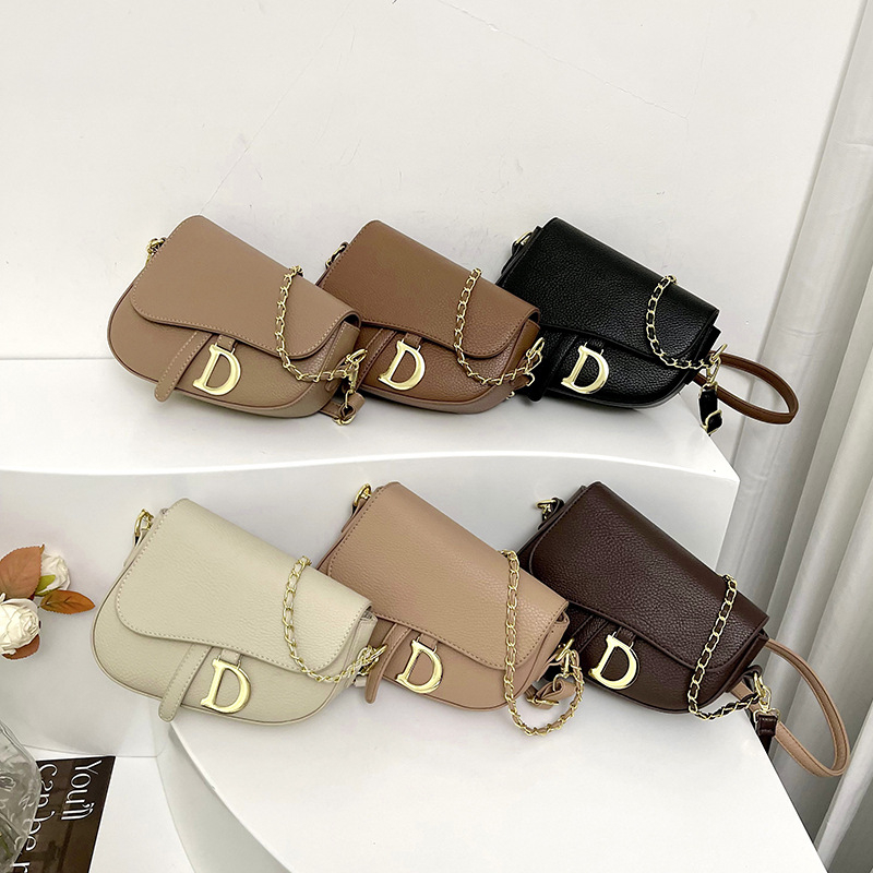 hot free shipping shoulder bags new casual handbag fashionable Letter daily flap for women black white khaki brown