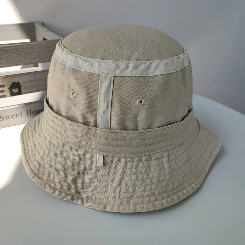 Korean Big Head Washed Denim Bucket Hats Men Cotton Sun Hat Plus Size 64cm Oversize Bob Panama Unisex Big Size Fisherman Cap 250523
